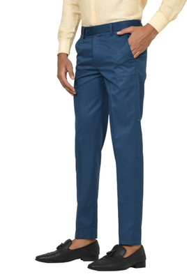 HAUL CHIC Slim Fit Men Blue Trousers