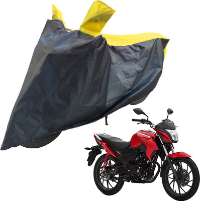 RiderShine Two Wheeler Cover for Honda(CB Twister, Black, Yellow)
