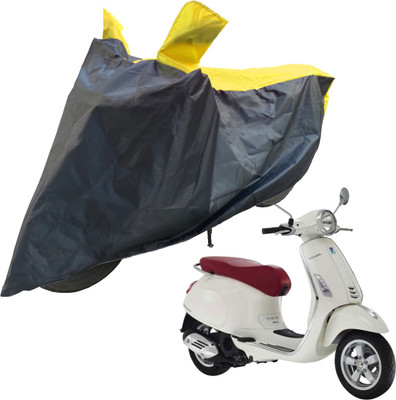 RiderShine Two Wheeler Cover for Piaggio(Vespa LX 125, Black, Yellow)