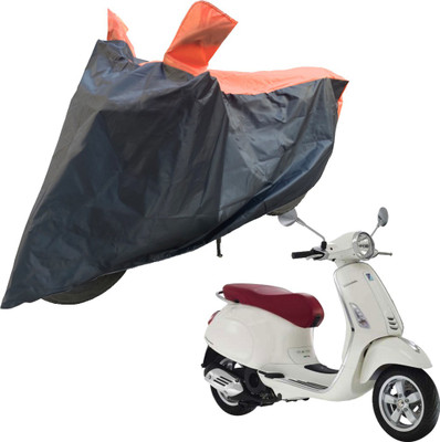 RiderShine Two Wheeler Cover for Piaggio(Vespa LX 125, Black, Orange)