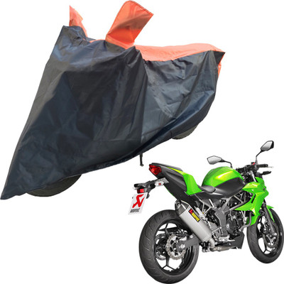 RiderShine Two Wheeler Cover for Kawasaki(Z250, Black, Orange)