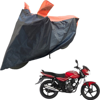 RiderShine Two Wheeler Cover for Bajaj(Discover 100 DTS-i, Black, Orange)