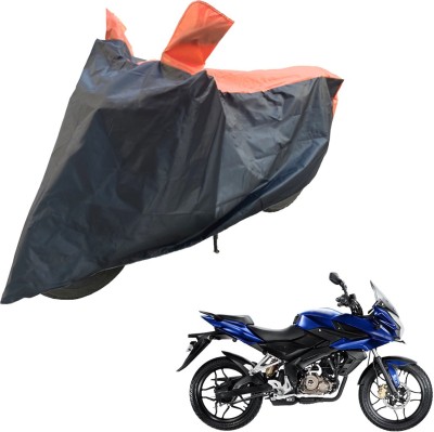 RiderShine Two Wheeler Cover for Bajaj(Pulsar AS 150, Black, Orange)