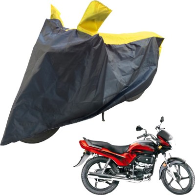 RiderShine Two Wheeler Cover for Hero(Passion Plus, Black, Yellow)