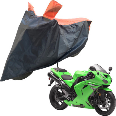 RiderShine Two Wheeler Cover for Kawasaki(Ninja ZX 10R, Black, Orange)