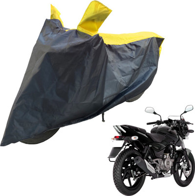 RiderShine Two Wheeler Cover for Bajaj(Pulsar 180 DTS-i, Black, Yellow)