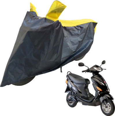 RiderShine Two Wheeler Cover for Hero(Electric Wave Dx, Black, Yellow)