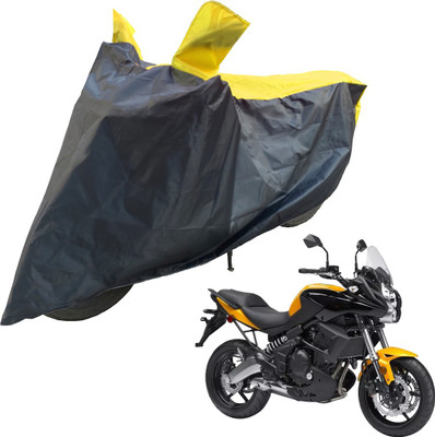 RiderShine Two Wheeler Cover for Kawasaki(Versys 650, Black, Yellow)