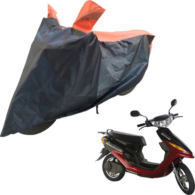 RiderShine Two Wheeler Cover for Indus(Yo Electron, Black, Orange)