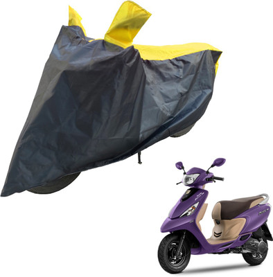 RiderShine Two Wheeler Cover for TVS(Scooty Zest 110, Black, Yellow)