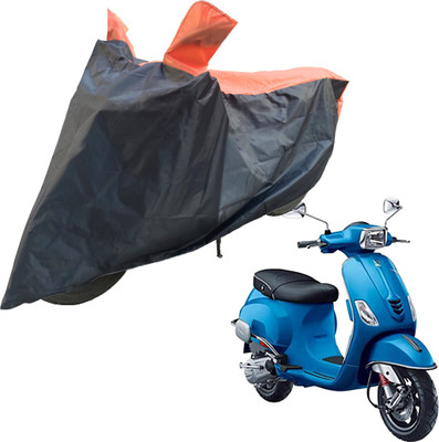 RiderShine Two Wheeler Cover for Piaggio(Vespa SXL 125, Black, Orange)