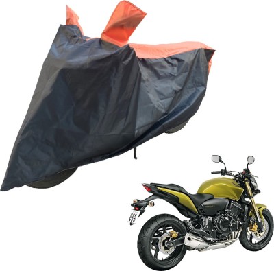 RiderShine Two Wheeler Cover for Honda(CB Hornet 160, Black, Orange)