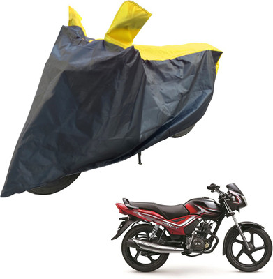 RiderShine Two Wheeler Cover for TVS(Star City Plus, Black, Yellow)