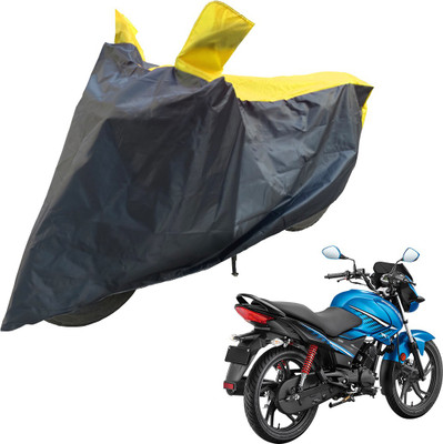RiderShine Two Wheeler Cover for Hero(Glamour FI, Black, Yellow)