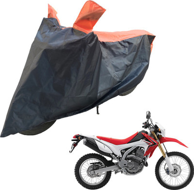 RiderShine Two Wheeler Cover for Honda(CRF 250 L, Black, Orange)