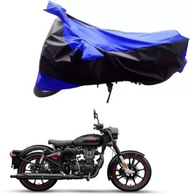 JVG Two Wheeler Cover for Royal Enfield(Bullet 350, Black, Blue)