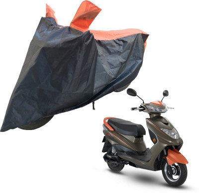 RiderShine Two Wheeler Cover for Okinawa(Ridge Plus, Black, Orange)