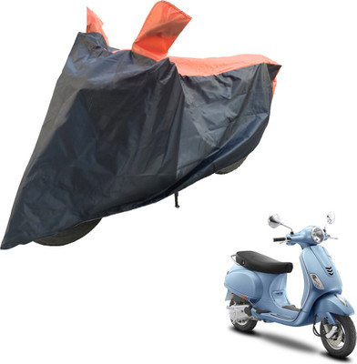 RiderShine Two Wheeler Cover for Vespa(ZX 125, Black, Orange)