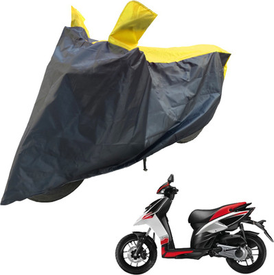 RiderShine Two Wheeler Cover for Aprilia(SR 150, Black, Yellow)