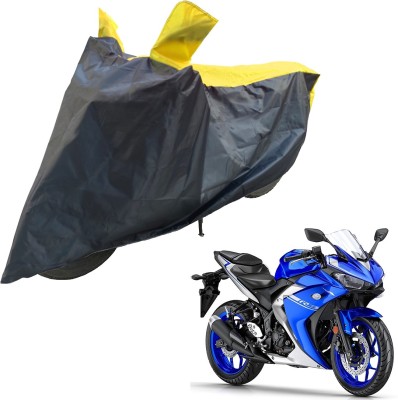 RiderShine Two Wheeler Cover for Yamaha(YZF R3, Black, Yellow)