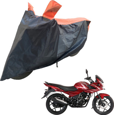 RiderShine Two Wheeler Cover for Bajaj(Discover 150 f, Black, Orange)