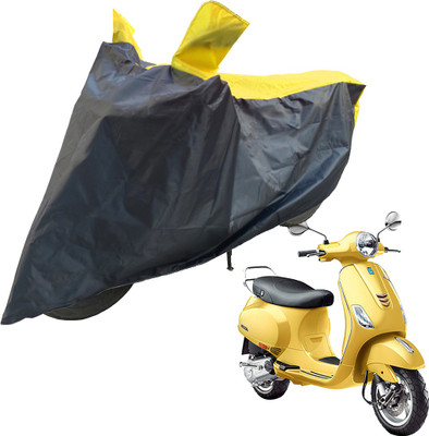 RiderShine Two Wheeler Cover for Piaggio(Vespa VXL 150, Black, Yellow)