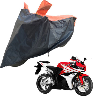 RiderShine Two Wheeler Cover for Honda(CBR 600 RR, Black, Orange)