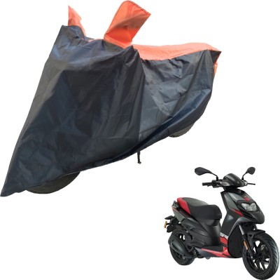 RiderShine Two Wheeler Cover for Aprilia(SR 125, Black, Orange)