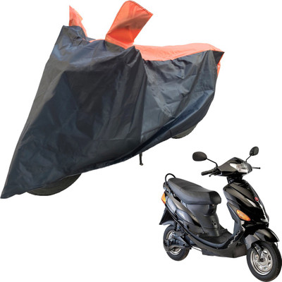 RiderShine Two Wheeler Cover for Hero(Electric Wave Dx, Black, Orange)