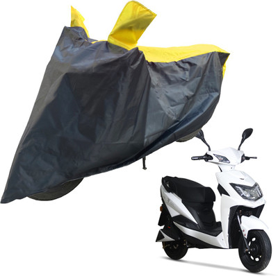 RiderShine Two Wheeler Cover for Techo Electra(Dream Neo, Black, Yellow)