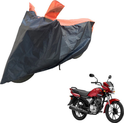 RiderShine Two Wheeler Cover for Yamaha(Saluto RX, Black, Orange)