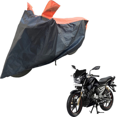 RiderShine Two Wheeler Cover for TVS(Apache RTR 180, Black, Orange)