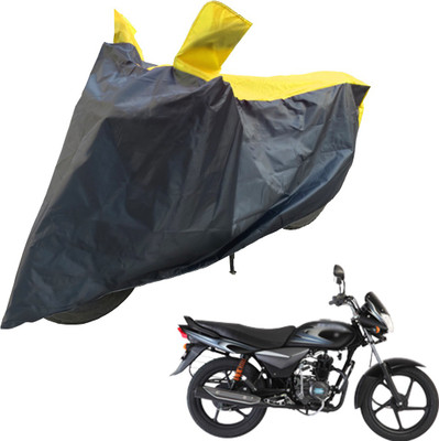RiderShine Two Wheeler Cover for Bajaj(Platina 100 DTS-i, Black, Yellow)