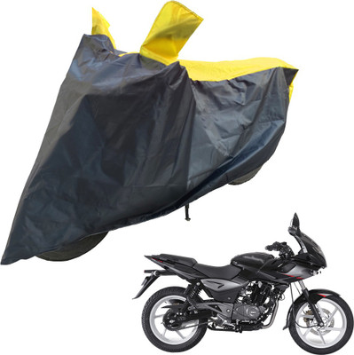 RiderShine Two Wheeler Cover for Bajaj(Pulsar 220 DTS-i, Black, Yellow)