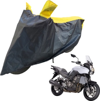 RiderShine Two Wheeler Cover for Kawasaki(Versys 1000, Black, Yellow)