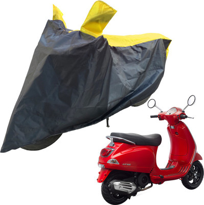 RiderShine Two Wheeler Cover for Piaggio(Vespa LX 125, Black, Yellow)