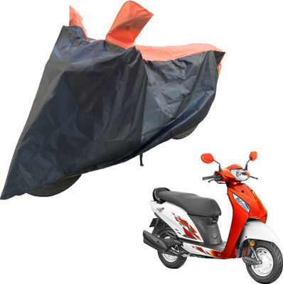 RiderShine Two Wheeler Cover for Honda(Activa i, Black, Orange)