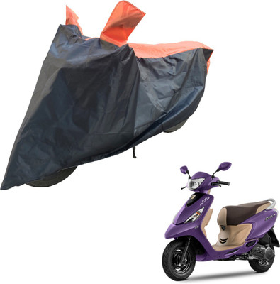 RiderShine Two Wheeler Cover for TVS(Scooty Zest 110, Black, Orange)
