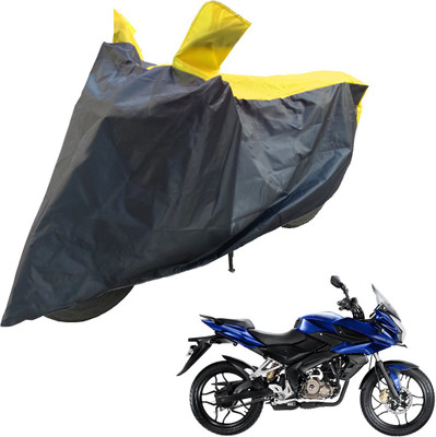 RiderShine Two Wheeler Cover for Bajaj(Pulsar AS 150, Black, Yellow)