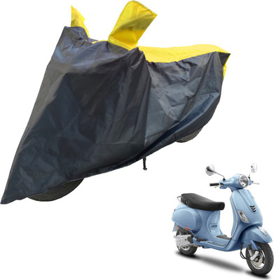 RiderShine Two Wheeler Cover for Vespa(ZX 125, Black, Yellow)