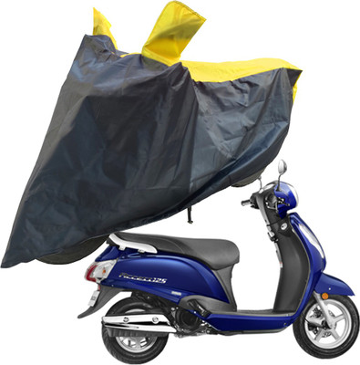 RiderShine Two Wheeler Cover for Suzuki(Access 125, Black, Yellow)