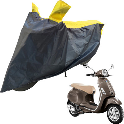 RiderShine Two Wheeler Cover for Piaggio(Vespa VXL 125, Black, Yellow)