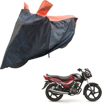 RiderShine Two Wheeler Cover for TVS(Star City Plus, Black, Orange)