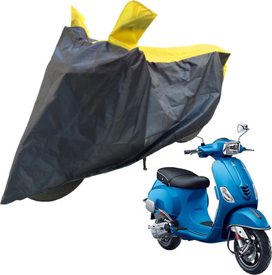 RiderShine Two Wheeler Cover for Piaggio(Vespa SXL 125, Black, Yellow)