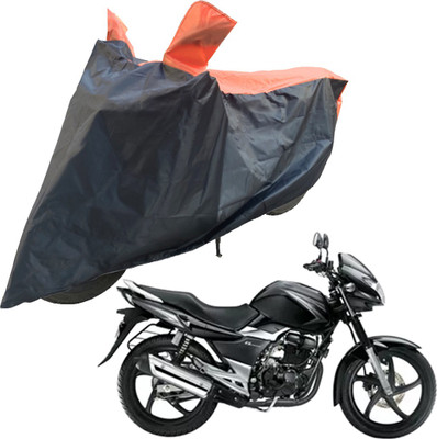 RiderShine Two Wheeler Cover for Suzuki(GS 150R, Black, Orange)
