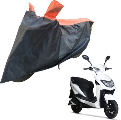 RiderShine Two Wheeler Cover for Techo Electra(Dream Neo, Black, Orange)