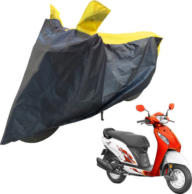 RiderShine Two Wheeler Cover for Honda(Activa i, Black, Yellow)