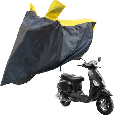RiderShine Two Wheeler Cover for Piaggio(Vespa, Black, Yellow)