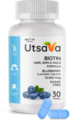 Nector Utsava Biotin Blueberry Sugar Free Chewable Tablets for Hair Skin & Nails(30 Tablets)