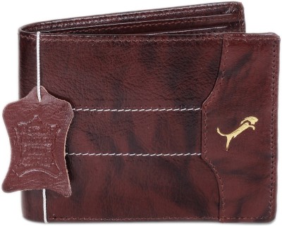 WILD EDGE Men Casual Brown Genuine Leather Wallet(6 Card Slots)